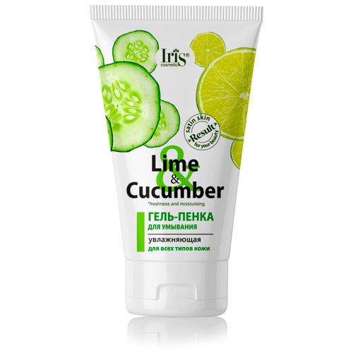 Iris гель-пенка для умывания увлажняющая для всех типов кожи Lime  Cucumber, туба 150мл