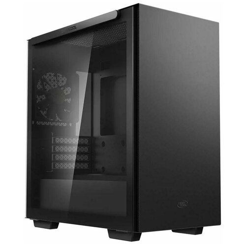 Корпус Deepcool MACUBE 110 BK без БП, боковое окно (закаленное стекло), черный, mATX корпус deepcool macube 110 wh [r macube110 whngm1n g 1] белый