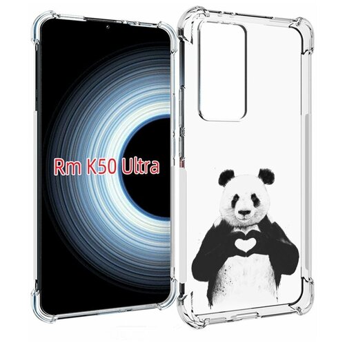 Чехол MyPads Влюбленная панда для Xiaomi 12T / Redmi K50 Ultra задняя-панель-накладка-бампер