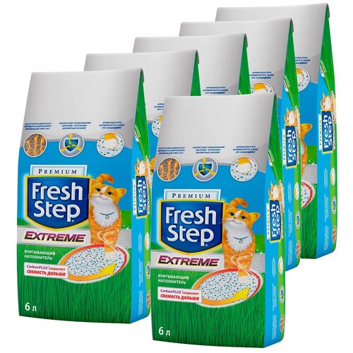 Впитывающий наполнитель Fresh Step Premium Extreme, 6 шт, 36л, 6 шт.