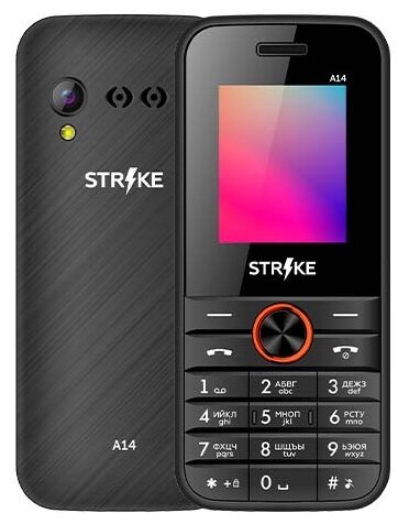 Телефон Strike A14, черный/оранжевый