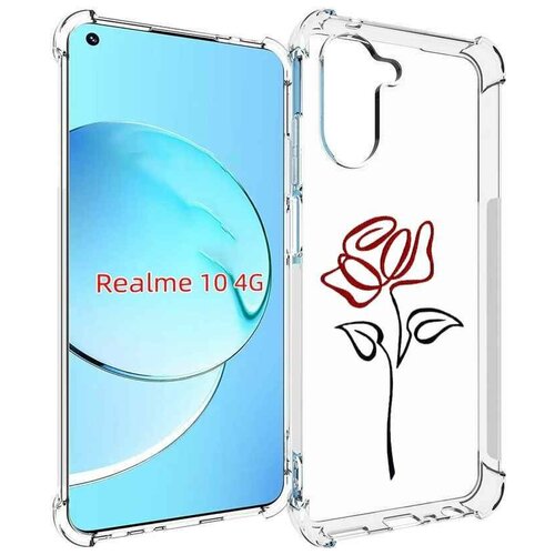 Чехол MyPads цветок в одну линию для Realme 10 задняя-панель-накладка-бампер чехол mypads цветок в одну линию для realme c33 4g задняя панель накладка бампер