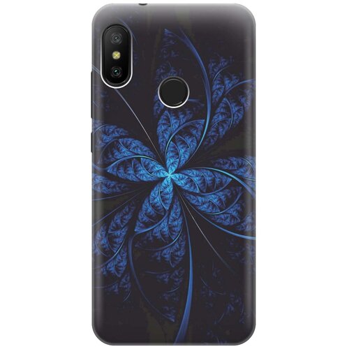 фото Re:pa накладка transparent для xiaomi mi a2 lite / redmi 6 pro с принтом "темно-синяя абстракция"