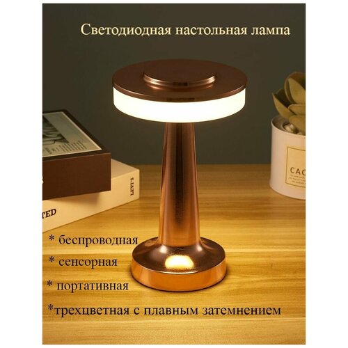 Светильник настольный светодиодный / Настольная лампа ночник / Беспроводная настольная лампа для спальни, гостиной, ресторана, кафе, бара,террасы