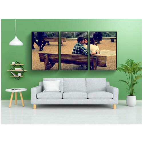 фото Набор модулных постеров для интерьера "целовать, парк, лондон" 60x90 см. в тубусе, без рамки lotsprints