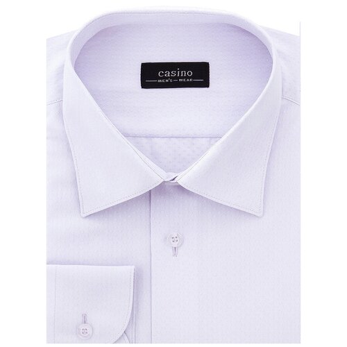 фото Рубашка мужская длинный рукав casino c713/1/8068, прямой силуэт / сlassic fit, цвет сиреневый, рост 174-184, размер ворота 39