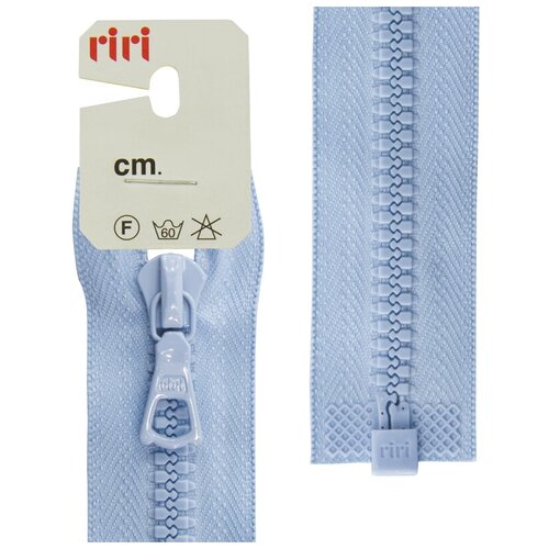 фото Молния riri тракторная разъёмная 1 замок, 6 мм, 55 cм, цвет 2603, светло-голубой