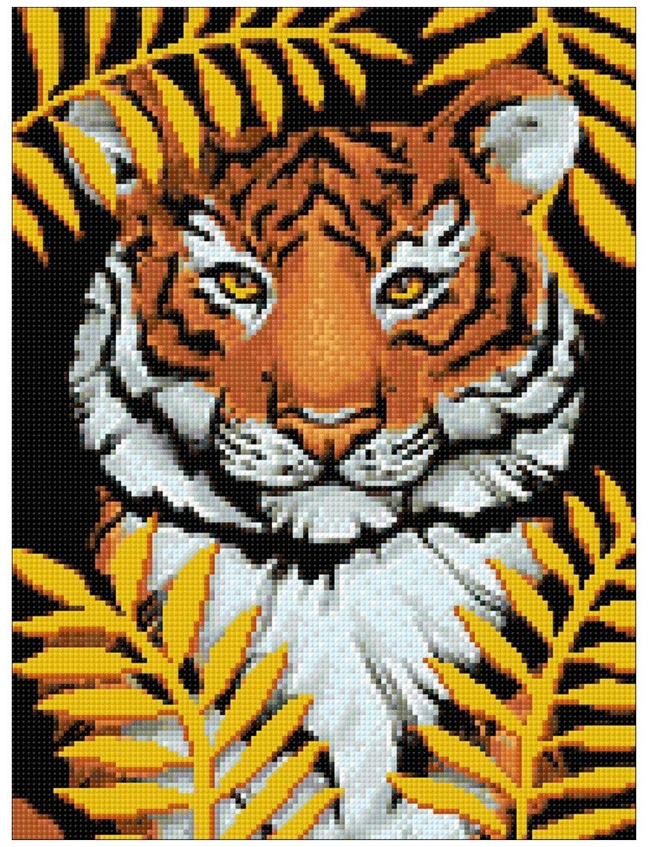 Алмазная мозаика Золотой тигр 30х40 см Гранни