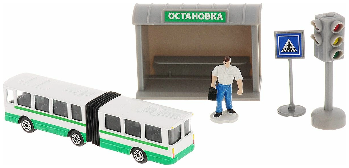 Игровой набор 'Автобус с остановкой и аксессуарами'