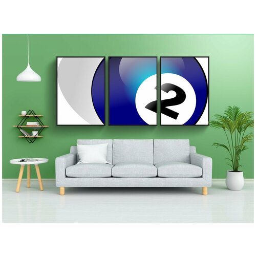 фото Набор модулных постеров для интерьера "бильярдный шар, виды спорта, бильярд" 60x90 см. в тубусе, без рамки lotsprints