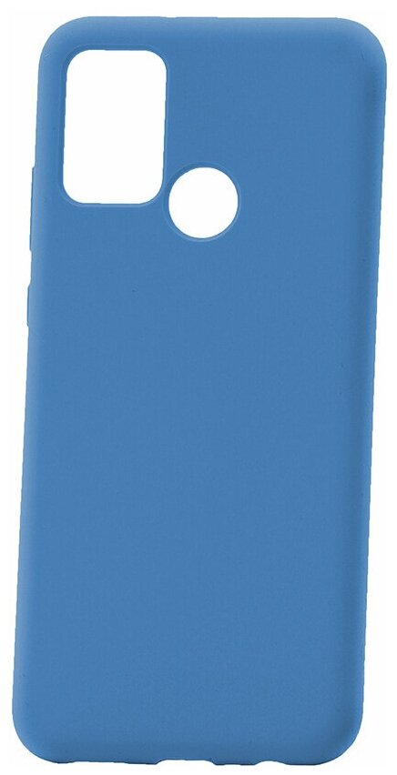 Чехол на Honor 9A Kruche Silicone Plain Blue, противоударный пластиковый кейс, защитный силиконовый бампер, софттач накладка с защитой камеры