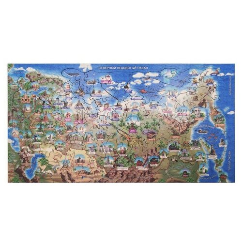 пазл enjoy 1000 деталей карта мира в специях Фигурный деревянный пазл Россия 109 деталей