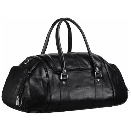 Сумка спортивная BRIALDI, 23 л, 52х23х26 см, черный, коричневый дорожно спортивная сумка brialdi troy троя relief brown