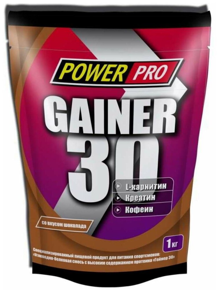 Гейнер POWER PRO Gainer 30 (1000 г) шоколад