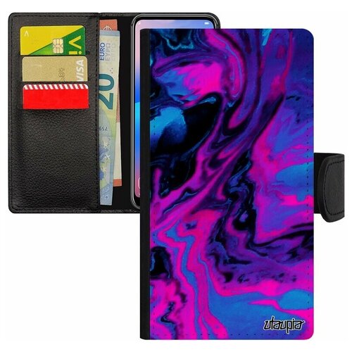 фото Чехол книжка на телефон mi 8 lite, "волны" живопись краски utaupia