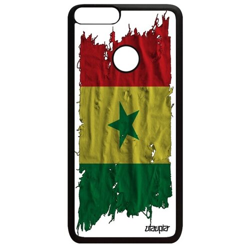 фото Стильный чехол на телефон // huawei p smart 2018 // "флаг сенегала на ткани" патриот дизайн, utaupia, белый