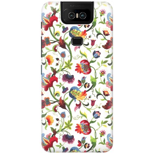 фото Re:pa накладка transparent для asus zenfone 6 zs630kl с принтом "цветочный узор"