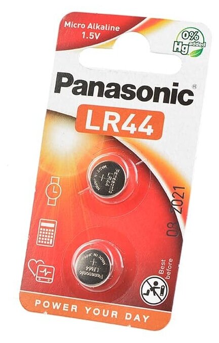 Батарейки Panasonic LR44 Bli, 2 шт. (LR-44EL/2B) - фото №3