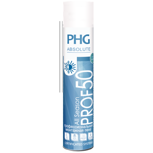 Бытовая всесезонная монтажная пена с трубочкой PHG Absolute PROF 50 700 ml 242411 640₽