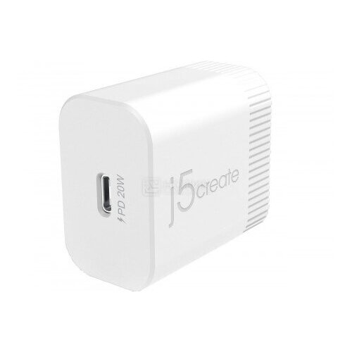 фото Сетевое зарядное устройство j5create usb-c wall charger 20w, usb type-c, белый jup1420