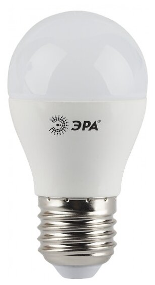 Лампа светодиодная ЭРА LED P45-7W-827-E27 (диод, шар, 7Вт, тепл, E27) - фотография № 1