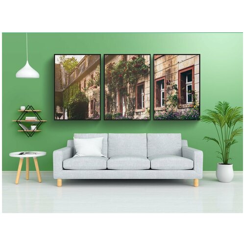 фото Набор модулных постеров для интерьера "дом, старый, строительство" 60x90 см. в тубусе, без рамки lotsprints