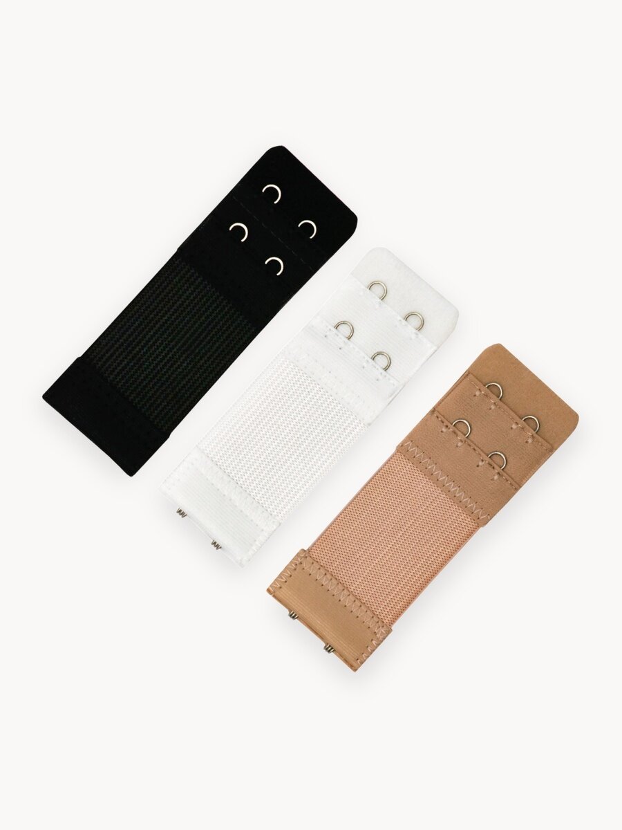 Застёжка-удлинитель для бюстгальтера Boomshakalaka, 3 ряда 2 крючка, 10х3.2 см, 3 штуки