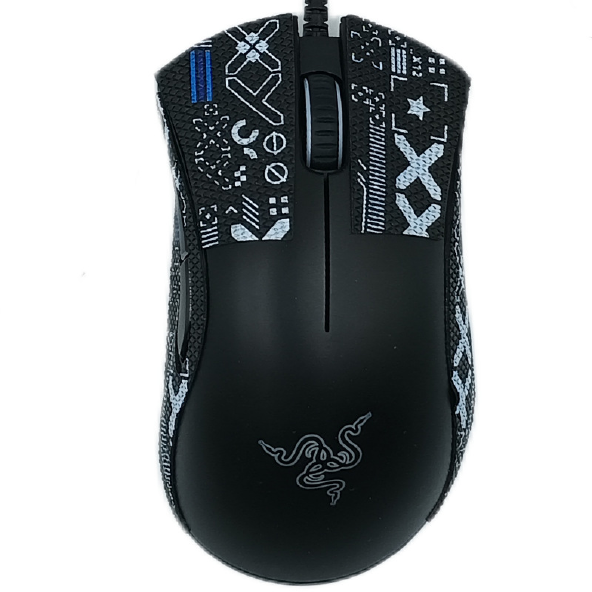 Самоклеящиеся противоскользящие накладки / грипсы для мыши Razer DeathAdder V2 поток информации черный — фото 1