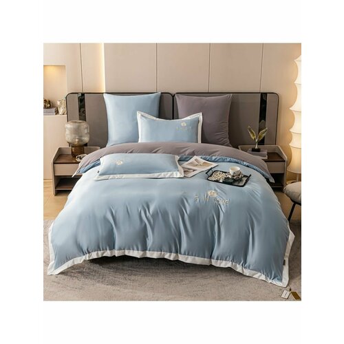 Комплект постельного белья Сатин-Шелк Евро 4 наволочки