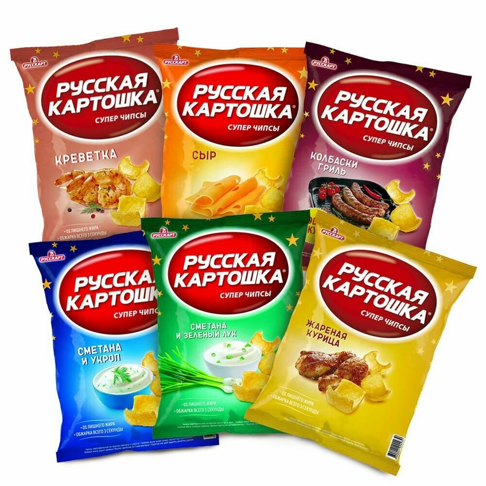 Чипсы Русскарт "Русская картошка" ассорти ХБИ 50г