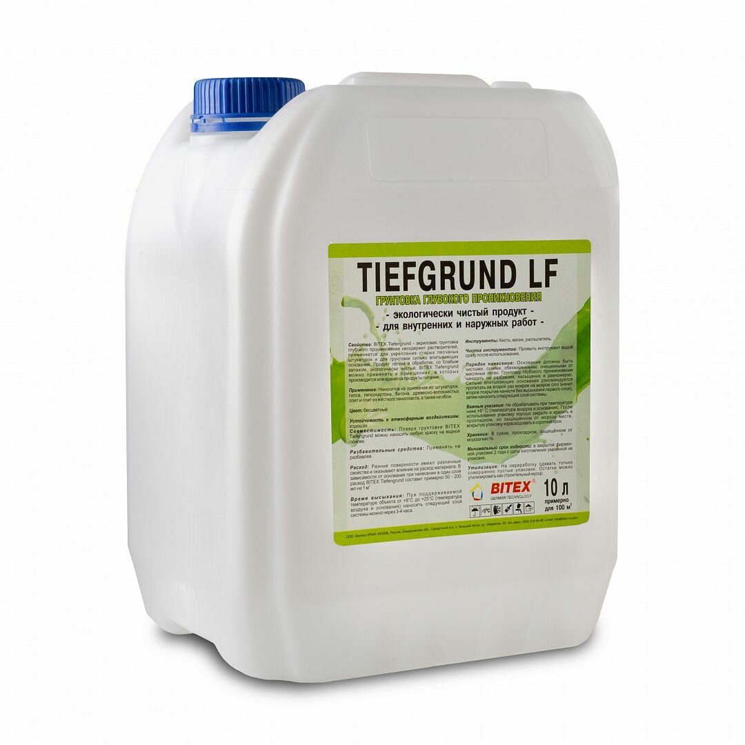 фото Грунтовка глубокого проникновения, акриловая BITEX Tiefgrund LF, 10л