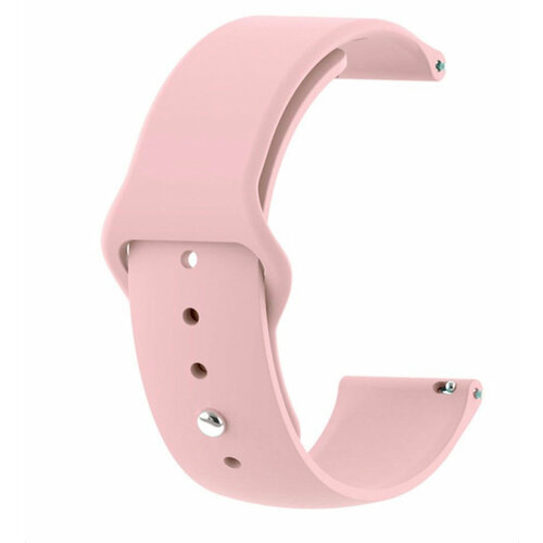 Силиконовый ремешок на смарт часы Samsung Galaxy, Honor, Huawei, Amazfit, Garmin, Xiaomi Watch (20 mm) Розовый ремешок для часов amazfit bip gts 2 4 mini huawei watch gt3 gt 2 3 42 металлический браслет 20 мм mm розовый