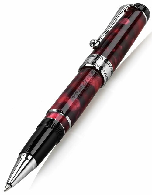 Ручка-роллер AURORA Optima Variegated Burgundy Chrome Plated (AU 975-CXA)