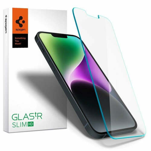 Защитное стекло SPIGEN для iPhone 14 / 13 Pro / 13 - GLAS.tR Slim HD - Прозрачный - 1 шт - AGL03391 защитное стекло антишпион для iphone 13 13 pro 14 антишпион на айфон 13 13 про 14 на весь экран закаленное противоударное приватное 1 шт