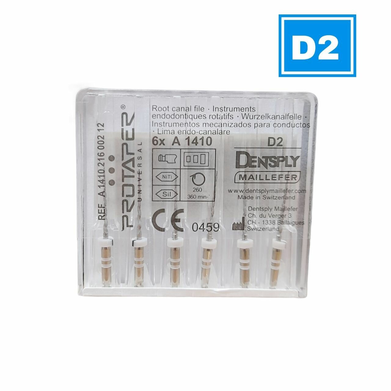 фото Протейперы Retreatment ( ретритмента ) машин-формир (6шт) ProTaper Дентсплай Майлифер, ( D2: D2Х2 ), длина 18мм для перелечивания , распломбировки каналов . от NeoHealth