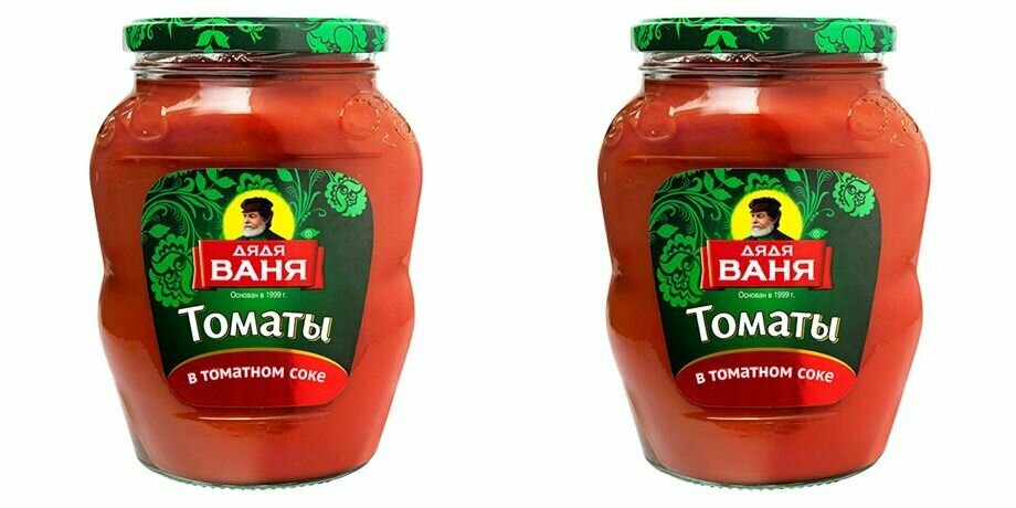 Дядя Ваня Томаты в томатном соке, 680 г, 2 шт