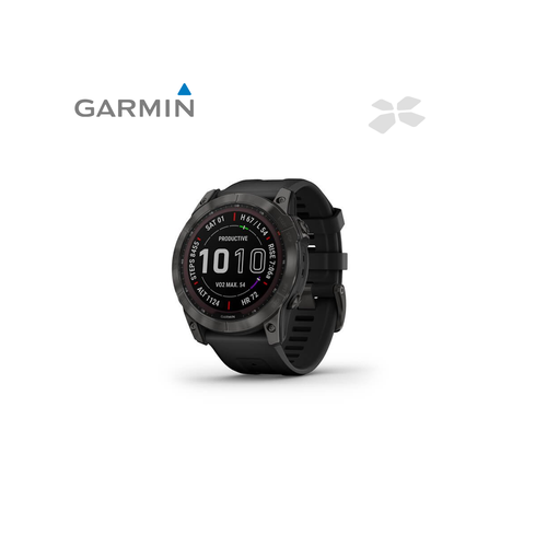 Умные часы Garmin Fenix 7X Sapphire Solar 51 мм GPS, серый/черный