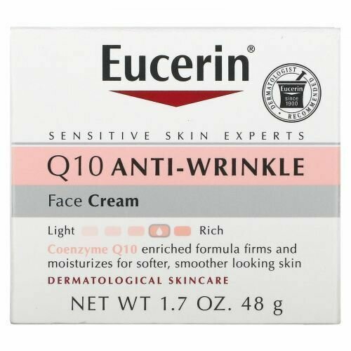 Eucerin, крем дневной Q10 Anti-Wrinkle, Крем для лица против морщин, 48 г eveline питательный крем для сухой кожи коэнзим q10 км