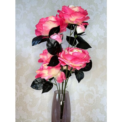 Розы Гиганты Розово-белые, искусственные цветы, Декор для дома