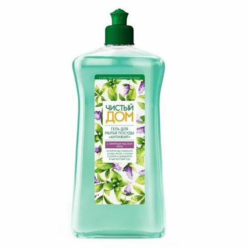Универсальное чистящее средство для мытья посуды чистый ДОМ флакон 500мл Гель антижир Мята 3 шт 679₽