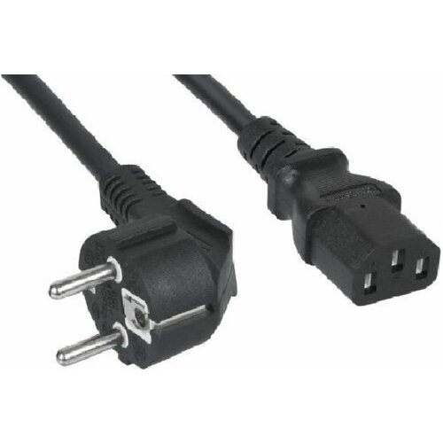 Кабель питания Filum FL-PC-SH90/C13-C2-1.8- BK ПВС-АП 3x1.5 CEE 7/7 (Schuko) угловая - C13, 220/250В, 10А, чёрный, 1.8м