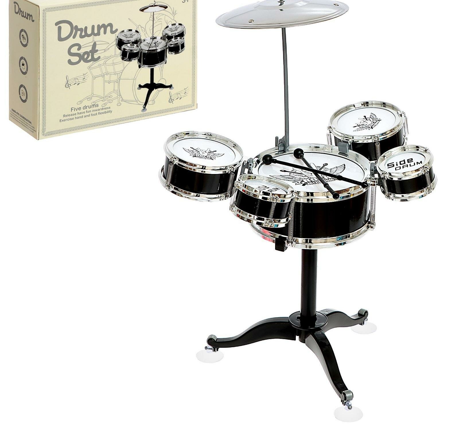 Барабанная установка "Хард-рок", 5 барабанов, 1 тарелка, цвет микс