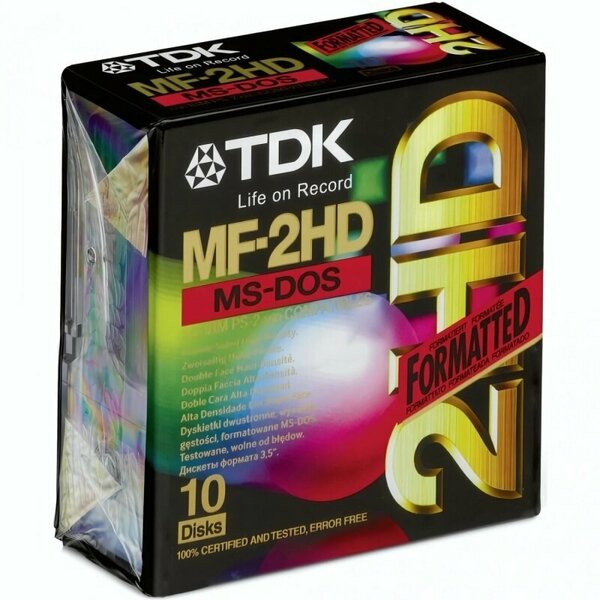 MF-2HD Дискеты TDK 3.5" 1,44 Мб + картонная упаковка 10 шт.