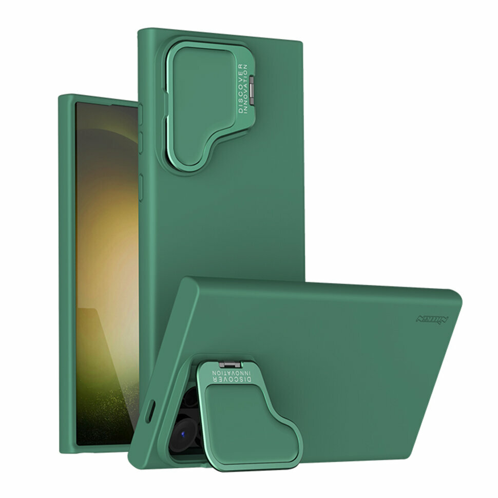Накладка Nillkin Cam Shield Silky Prop силиконовая для Samsung Galaxy S24 Ultra Green (зеленая)
