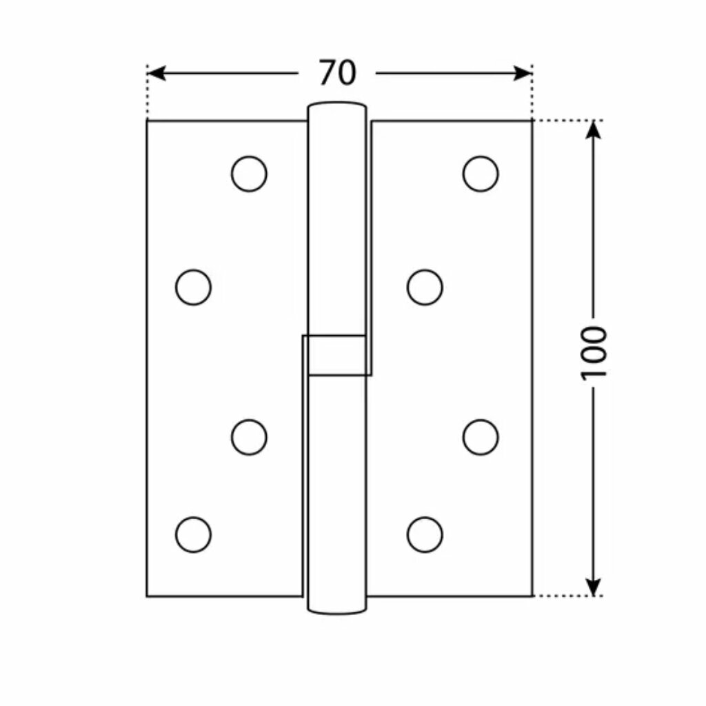 Петля дверная (2 штуки) левая аллюр 2043 L1-LH-1BB-BP, цвет латунь 100х70