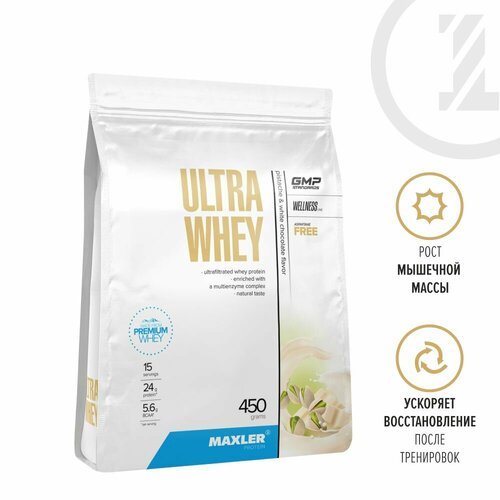 фото Maxler ultra whey 450 гр пакет (maxler) фисташка и белый шоколад