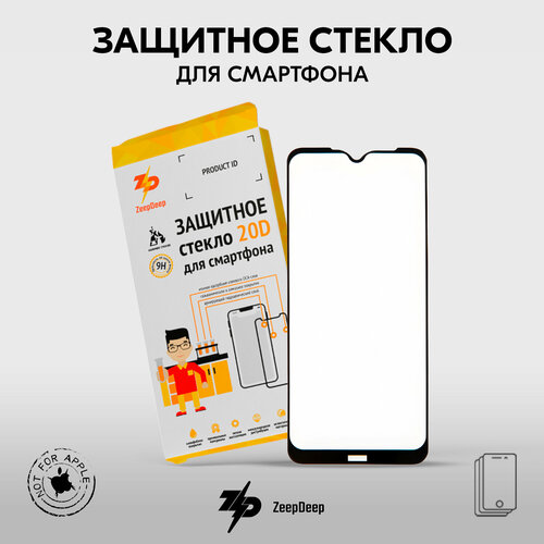 Защитное стекло (поклейка на экран) 20D для Xiaomi Redmi Note 8T, черное Full Glue ZeepDeep 20D, Redmi Note 8T