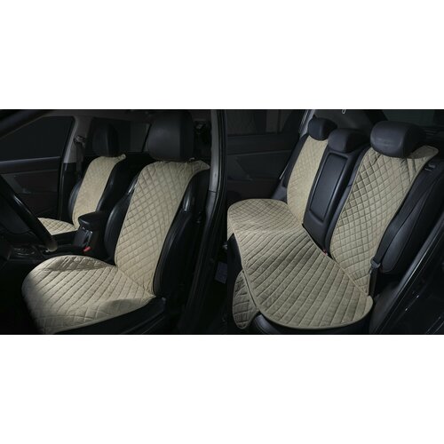 Накидки для Белджи Икс 70 (2024-2024) внедорожник 5 дверей / Belgee X70 на весь салон RS, Алькантара, Бежевый
