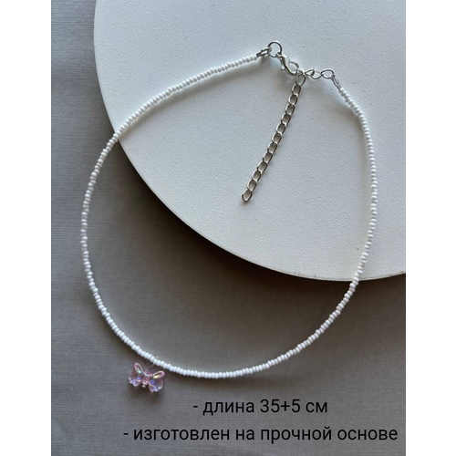 Чокер SIDORINA SOFIA ACCESSORIES, бисер, перламутр, длина 35 см, розовый