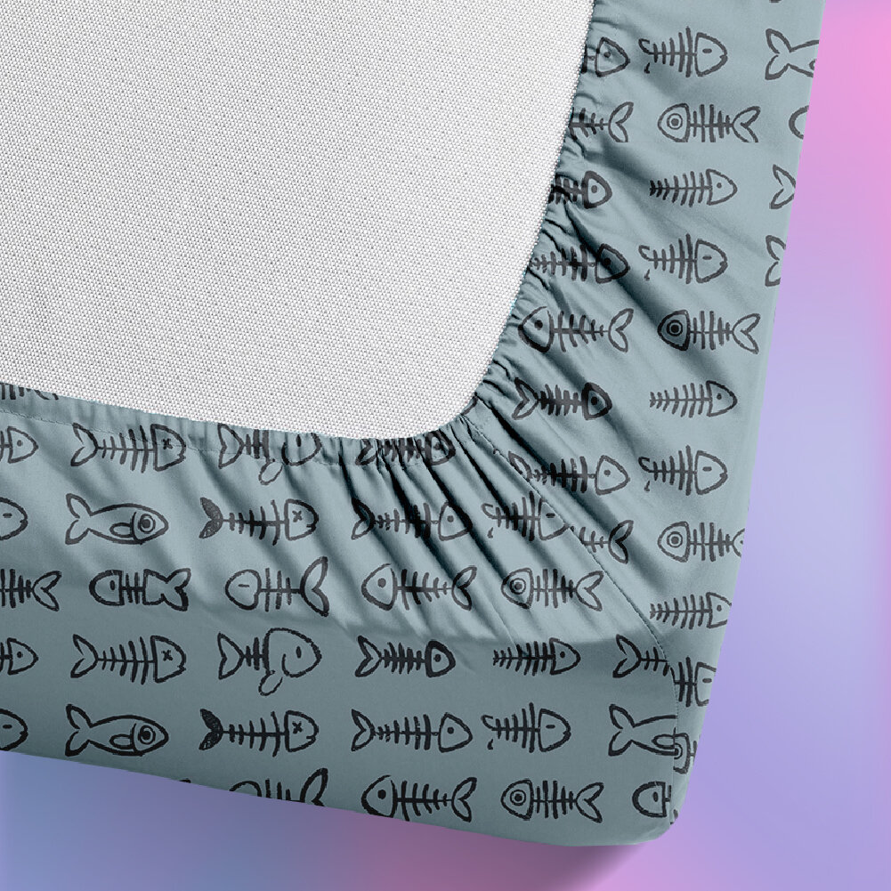 Простыня на резинке Uniqcute 160х200х25 см, Поплин, хлопок 100%, Эми — фото 1
